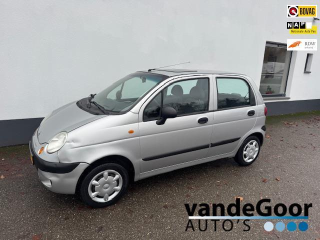 Daewoo Matiz 0.8 Spirit, '03, 5-drs, 131000 km, jaar apk inr, Auto's, Daewoo, Bedrijf, Te koop, Matiz, Metallic lak, Open dak
