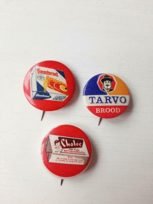 2x Button Speldje Finnbrod + Choloc Boterhampasta, Verzamelen, Speldjes, Pins en Buttons, Gebruikt, Speldje of Pin, Merk, Ophalen of Verzenden