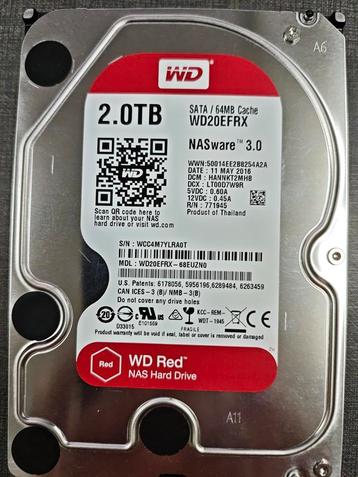 WD Red 2 TB NAS Disc SATA 3.5 Inch beschikbaar voor biedingen