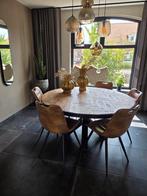 6 eetkamer stoelen cognac kleur, Huis en Inrichting, Stoelen, Ophalen, Gebruikt, Bruin, Vijf, Zes of meer stoelen