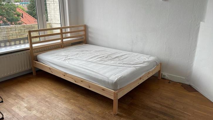 IKEA Tarva bed 140x200 + lattenbodem en matras, Huis en Inrichting, Slaapkamer | Bedden, Gebruikt, Tweepersoons, 140 cm, 200 cm