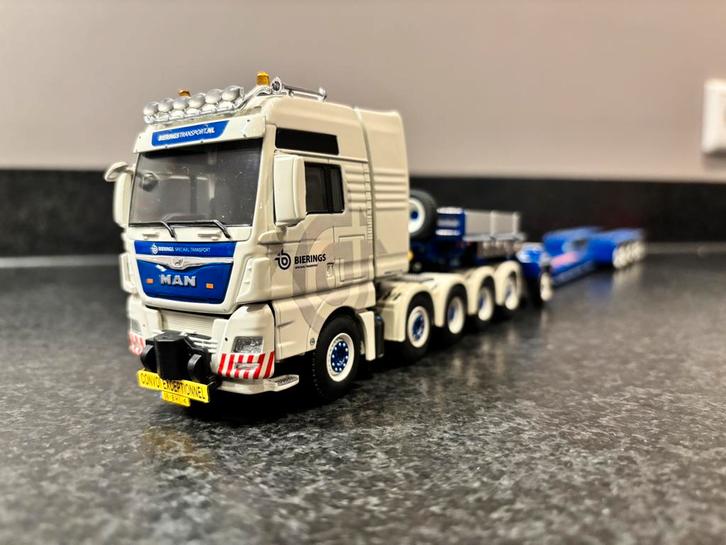 WSI MAN TGX 10x4 met 1-5 nooteboom TWAN BIERINGS, Hobby en Vrije tijd, Modelauto's | 1:50, Zo goed als nieuw, Bus of Vrachtwagen