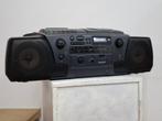 grote draagbare  zwarte philips  radio cd cassette boombox, Ophalen of Verzenden, Gebruikt, Philips, Met radio