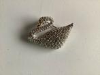 Swarovski Zwaan Broche met Strass, Overige materialen, 4 tot 7 cm, Ophalen of Verzenden, Zo goed als nieuw