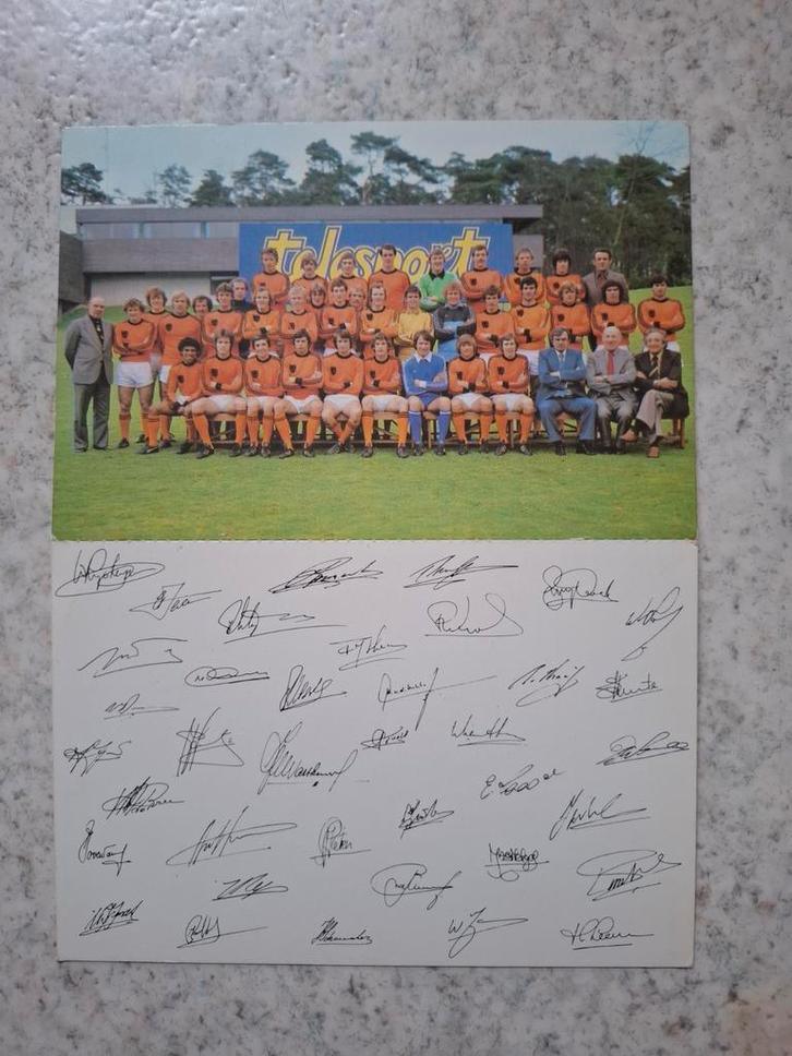 Oranje Elftal Kaart 1978 - Gesigneerd, Verzamelen, Sportartikelen en Voetbal, Gebruikt, Poster, Plaatje of Sticker, Overige sporten