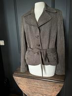 Colbertje tweed bruin 42, Ophalen of Verzenden, Zo goed als nieuw, Maat 42/44 (L), Bruin