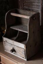 Gruttersbak met lade en keukenrolhouder 'vintage brown', Www.jufbrocante.nl, Www.jufbrocante.nl, Nieuw, Ophalen of Verzenden