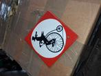 antiek schildje  emaille verboden voor fietsen, Verzenden