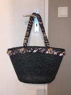 zwarte boho ibiza rieten strand zomer tas mand bag, Shopper, Ophalen of Verzenden, Zo goed als nieuw, Zwart