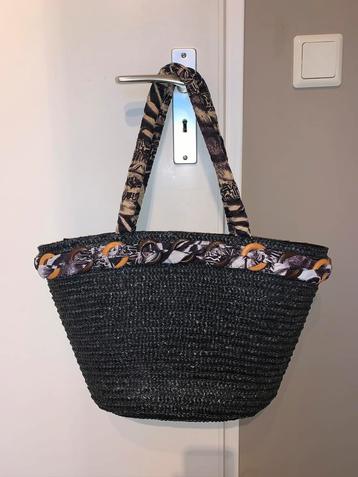 zwarte boho ibiza rieten strand zomer tas mand bag 