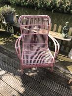 Rieten stoel voor tuin van gevlochten riet in kunststof, Ophalen, Gebruikt, Rotan