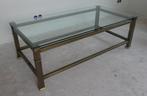 Messing Salontafel met Glasplaat, Huis en Inrichting, 50 tot 100 cm, Minder dan 50 cm, 100 tot 150 cm, Rechthoekig