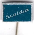 SCALDIA blauw op aluminium auto speldje ( C_240 ), Verzenden, Zo goed als nieuw, Transport, Speldje of Pin