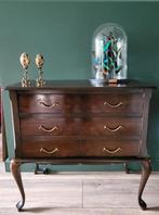 Vintage ladekast Queen Anne stijl – donker hout, 3 laden, Huis en Inrichting, Kasten | Ladekasten, Ophalen, 50 tot 100 cm, 3 of 4 laden