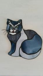 Glas in lood raamhanger kat - poes 18 cm, Antiek en Kunst, Ophalen of Verzenden