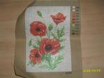 NIEUW, Voorbedrukt stramien Klaprozen 6009. Verkoop ook DMC, Hobby en Vrije tijd, Ophalen of Verzenden, Nieuw, Handborduren, Onderdeel of Toebehoren