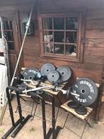 Halterstangen sledgehammers bumperplates gewichtheffen, Sport en Fitness, Fitnessmaterialen, Ophalen, Zo goed als nieuw, Halterstangen