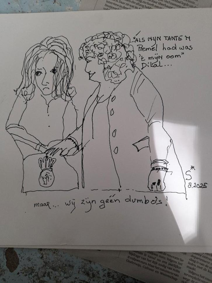 Caroline: Maar wij zijn GEEN DOMBO"S  Dilal, Antiek en Kunst, Kunst | Schilderijen | Modern, Verzenden