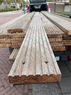 Hardhouten vlonderplanken Bankirai 28 mm dikte, ruim 27 m2, Tuin en Terras, Palen, Balken en Planken, Ophalen, Gebruikt, Planken
