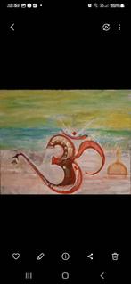 Om Symbool Abstract Schilderij Olieverf Canvas, Ophalen of Verzenden