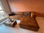 Cognac Leren Bank - Woood Bean Chaise Longue Rechts - Bruin, Ophalen, Gebruikt, Leer