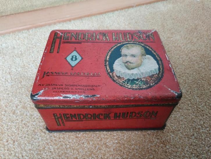 Vintage Hendrik Hudson Sigarenblik - Jasneva Fabriek, Antiek en Kunst, Antiek | Overige Antiek, Ophalen
