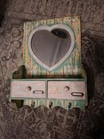 Wandkastje hout met spiegel en 2 lades, Ophalen, Gebruikt