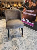 Eetkamerstoel Lewis Taupe velvet Direct/Leverbaar E-7105, Hout, Overige kleuren, #Eetkamerstoel#Taupe#Modern#Goud#Metalenpoot