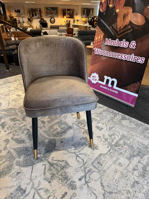 Eetkamerstoel Lewis Taupe velvet Direct/Leverbaar E-7105, Huis en Inrichting, Stoelen, Nieuw, Vijf, Zes of meer stoelen, Hout