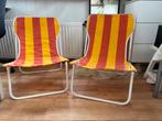 1x Vintage strandstoeltje oranje geel stoeltje, Ophalen of Verzenden, Zo goed als nieuw, Campingstoel