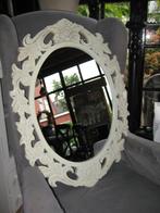 Ovale Houten Spiegel, Huis en Inrichting, Woonaccessoires | Spiegels, Ophalen, Minder dan 50 cm, Gebruikt, Minder dan 100 cm