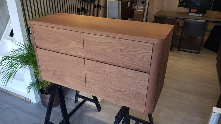 Son! Massief Eiken Houten Badmeubel met ronde hoeken 120cm, Huis en Inrichting, Badkamer | Badkamermeubels, Nieuw, Wastafelkast