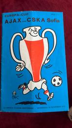 Programmaboekje AJAX - CSKA Sofia Europa Cup, Ophalen of Verzenden, Zo goed als nieuw, Ajax, Boek of Tijdschrift