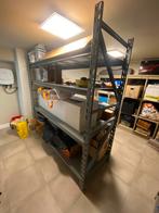 Industriële stellingkast – zeer stevig – 500 kg per plank, Ophalen, Gebruikt