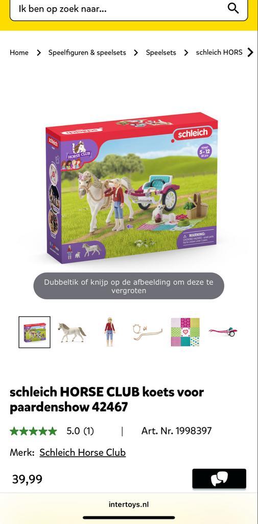 ***COMPLEET Schleich Horse Club Koets Paardenshow 42467***, Kinderen en Baby's, Speelgoed | Overig, Zo goed als nieuw, Jongen of Meisje
