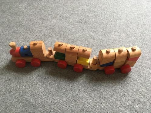 Houten trein, Kinderen en Baby's, Speelgoed | Houten speelgoed, Zo goed als nieuw, Duw- of Trekspeelgoed, Ophalen of Verzenden
