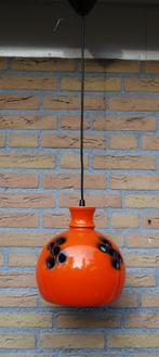 Vintage oranje hanglamp keramiek, Huis en Inrichting, Lampen | Hanglampen, Overige materialen, Gebruikt, Vintage, Ophalen of Verzenden