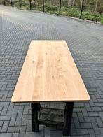 Rechthoekige eettafel 200x90x3 ronde hoeken eiken rustiek, Huis en Inrichting, Tafels | Eettafels, Ophalen, Eikenhout, 50 tot 100 cm