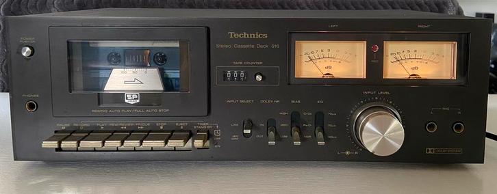 Technics 616 / RS616 cassette deck met VU meters, Muziek en Instrumenten, Versterkers | Keyboard, Monitor en PA, Zo goed als nieuw