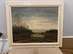 Klassiek schilderij herder schapen dieren holland landschap, Antiek en Kunst, Kunst | Schilderijen | Klassiek, Verzenden