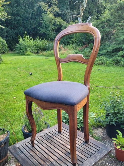 Victoriaanse ballonrug stoel ca. 1880, nieuw bekleed, Antiek en Kunst, Antiek | Meubels | Stoelen en Banken, Ophalen