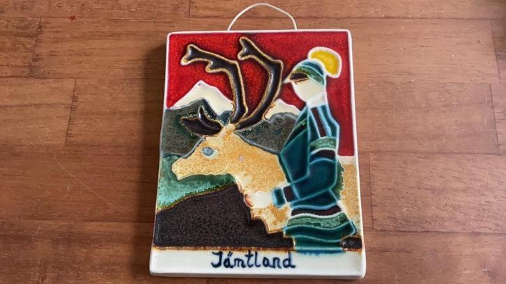 Vintage Noorse Tegel Jämtland Rendier Arnold Wiigs Fabrikker, Antiek en Kunst, Antiek | Wandborden en Tegels, Ophalen of Verzenden