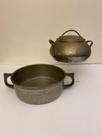 Art Nouveau Tinnen Schaal & Koekjestrommel - Frank Cobb, Antiek en Kunst, Antiek | Tin, Ophalen of Verzenden