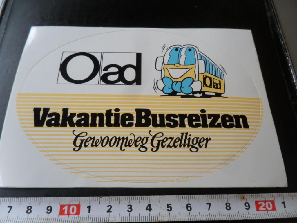sticker OAD Vakantie Busreizen Gewoonweg gezelliger, Verzamelen, Ophalen, Zo goed als nieuw