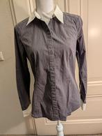 Esprit gestreepte blouse met witte kraag en manchetten, M, Maat 38/40 (M), Ophalen of Verzenden, Zo goed als nieuw, Grijs