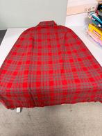 Vintage rode wollen mantel jas cape poncho met ruit L 100cm, Ophalen of Verzenden, Zo goed als nieuw, H, H