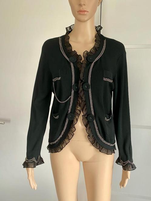 H969 Elisa Landri maat M=38/40 apart fijn-gebreid vest zwart, Kleding | Dames, Truien en Vesten, Zo goed als nieuw, Maat 38/40 (M)