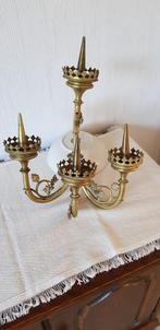 Antieke bronzen kandelaar, Antiek en Kunst, Ophalen of Verzenden, Koper of Brons