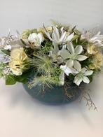 Prachtig vol wit stuk in ronde stenen schaal 50 cm doorsnede, Ophalen, Zo goed als nieuw