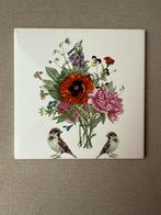 Vintage gemerkte genummerde kleurrijke tegel bloemen musjes, Ophalen of Verzenden